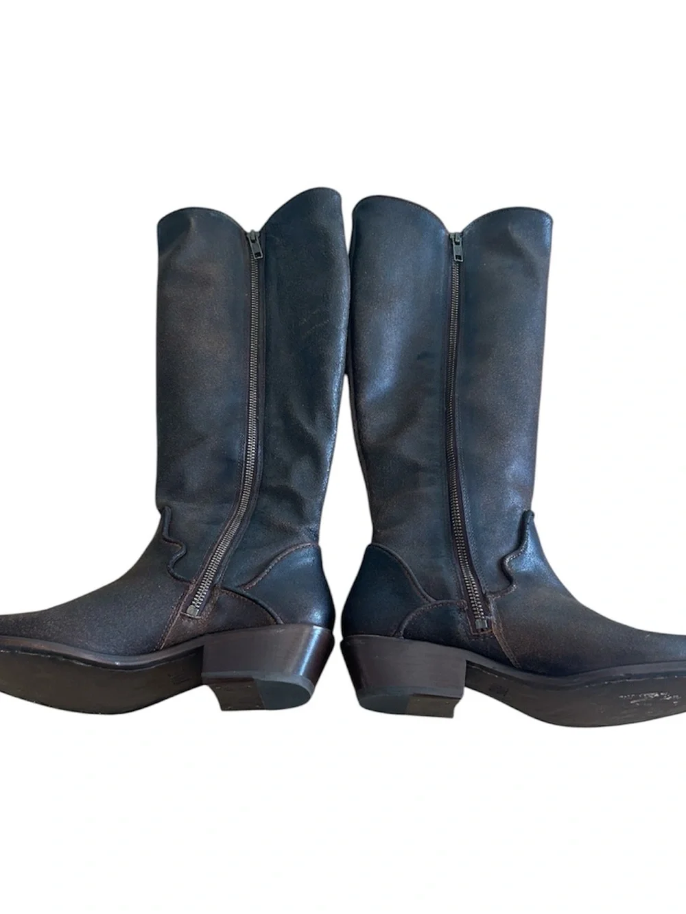 Frye Ladies Carson Piping Chocolate Tall Western Boots FR41360-CHOC, 7.5, NWOT